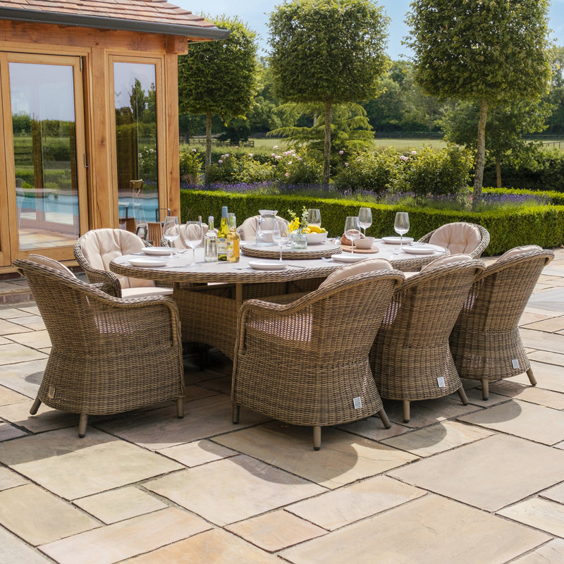 8 - Person Patio Dining Set with Oval Table