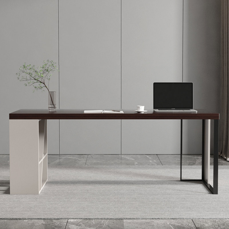 Bureau d'écriture Kayenat, Beige / noir, H 29,52 po x l 70,86 po x P 23,62 po