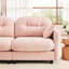 Canapé modulaire à quatre places en chenille rose avec combinaison flexible, mousse haute densité, coussins, 2 coussins décoratifs pour chambre à coucher, aménagement, éponge de résilience, espaces de lecture