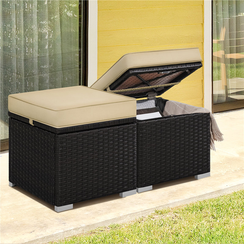 Outdoor Ottoman with Hidden Storage