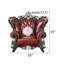 Chaise de salon de style européen. Fauteuil en cuir véritable touffeté de 55 po de largeur