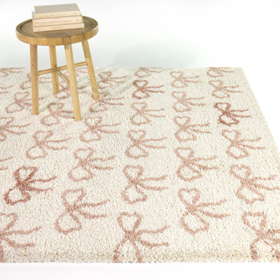 Emilie Cream Kids Dainty Bows Area Rug