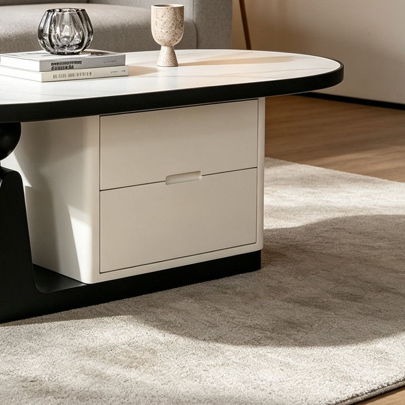 Table basse Cozy Living, H 15,74 po x l 51,18 po x P 27,55 po, Gris / Noir