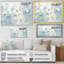 «Blue Botanical Rhythms I», art mural abstrait sur toile-825625465-825625442