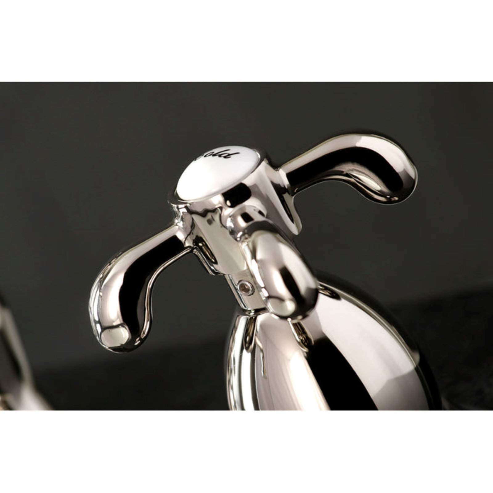French Country Widespread Faucet with Drain, Polished Nickel