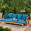 Lit de jour Rustic Long Beach, structure en bois, lit de jour Water-Tissus avec attrait, bois, literie