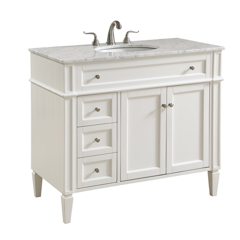 Meuble-lavabo simple 40 po Rivers, Blanc