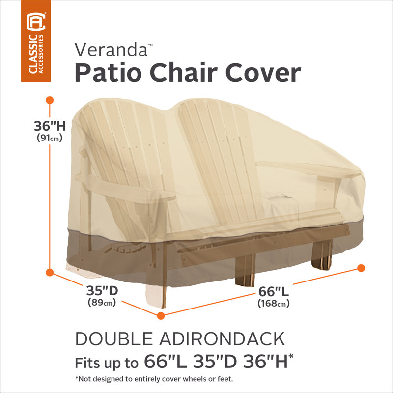 Housse pour chaise de patio résistante à l'eau Paulding, H 36 po x l 53 po x P 66 po, Brun clair / brun foncé