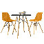 Ensemble de salle à manger 3 pièces avec table bistro ronde et 2 chaises en plastique Dubuque-1318318641-1318318643