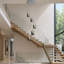 5 - Light Unique LED Glass Pendant Long Staircase Chandelier
