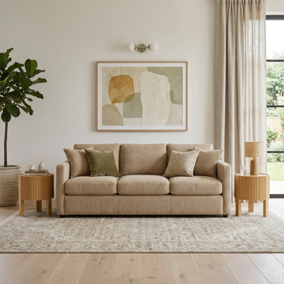 Ensemble de 2 tables de bout avec rangement, décor de maison moderne compact en bois massif