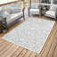 Tapis gris floral en polypropylène tissé à la machine 3 pi 11 po x 5 pi 5 po Floral-562675536