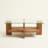 Aurelius Modern 41" Rectangle Solid Wood Frame Coffee Table With Tempered Glass