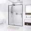 Porte de douche à pivot 50 x 54 po x H 74 po | Ouvert à l'extérieur | Arrêt à 105 degrés | Verre trempé 5/16 po | Noir mat-124815084
