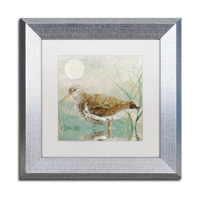 «Sand Piper II» par Jadaya, impression encadrée, H 11 po x l 14 po x P 0,5 po, Blanc