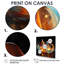 Feu, vagues d'eau, bleu et orange - formes modernes abstraites, art mural-1192608288-1192608317