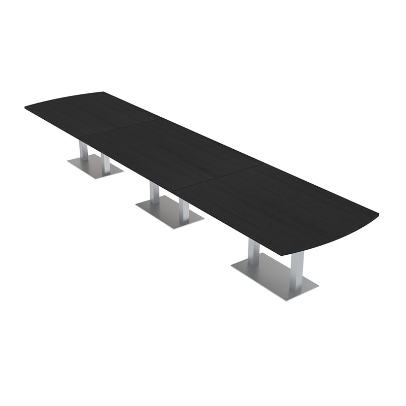 Table de conférence Pavert Arc, Argent argent, Cyprès noir, H 30 po x l 216 po x P 48 po