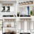 40" Vanity Lighting, 5- Bath Wall Sconce With Clear Glass, Black And Wood Grain, Industrial View , Bathroom Lamp, Glass Shades, Flair