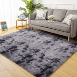 Fluffy Rugs For Bedroom Tie-Dyed Soft Shag Rug Cozy Plush Furry Area Rugs