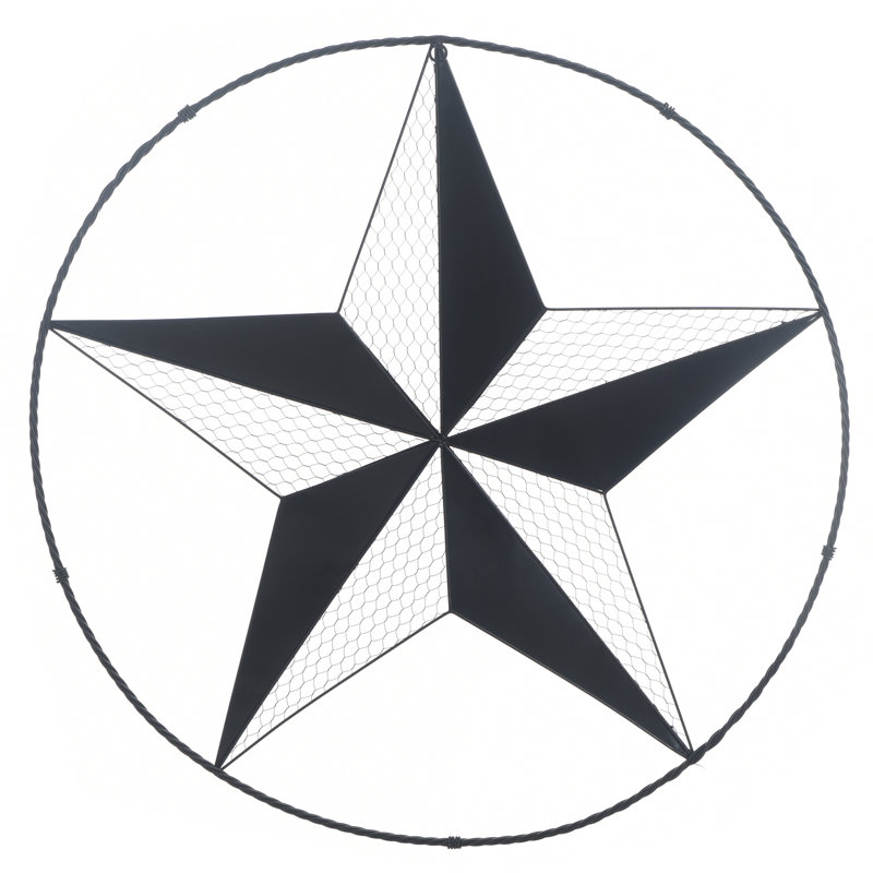 Star Perimeter - Hand Made Wall Art Sculpture, 36" H x 36" W x 2.36" D