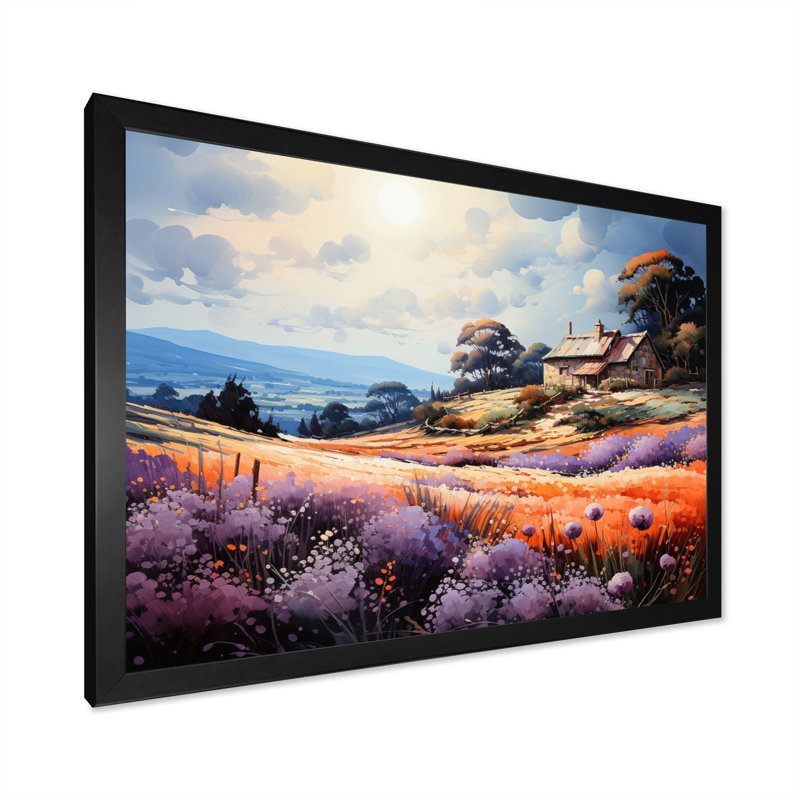 Masias " French Countryside Serenity Pointillism ", Cadre simple noir, H 12 po x l 20 po x P 1 po