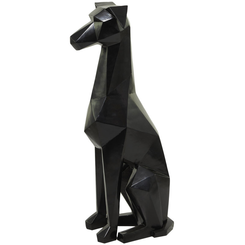 Sculpture cubiste dorée en polyrésine The Novogratz, 9 po x 11 po x 30 po, Noir
