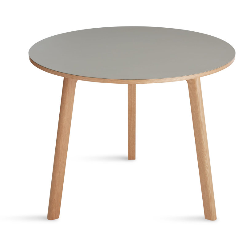 Apt Café Round Dining Table, Putty, 36" W x 36" L, White Oak
