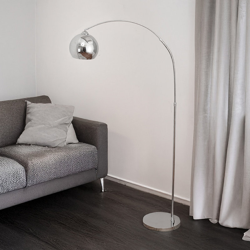 75 inch modern arched floor lamp with metal lampshade and weighted marble base