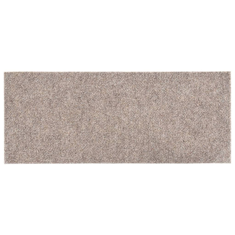 Brandun Self-adhesive Stair Mats Anthracite, Rectangular 25cm x 60cm, Cream
