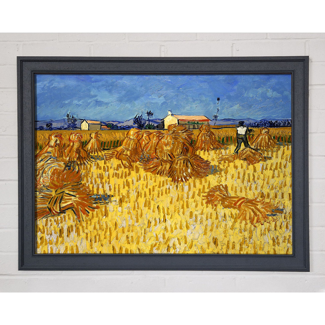 Gerahmtes Leinwandbild Corn Harvest in Provence von Vincent Van Gogh