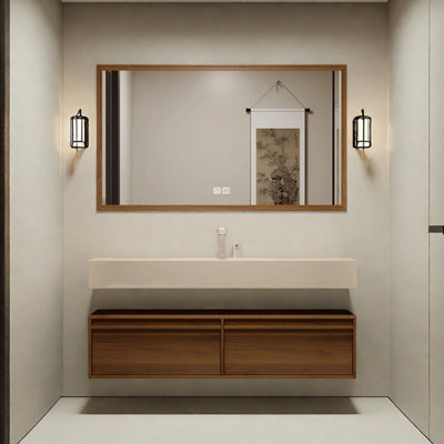 Armoire de salle de bain rétro haut de gamme et simple