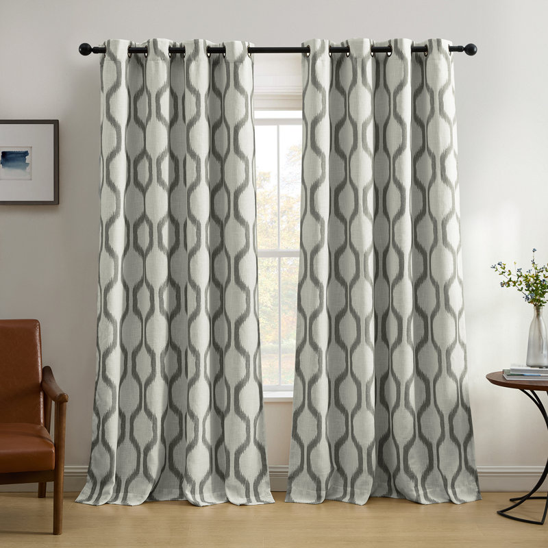 Rideau simple en polyester Clayburgh, Gris ardoise, l 52 po x L 95 po