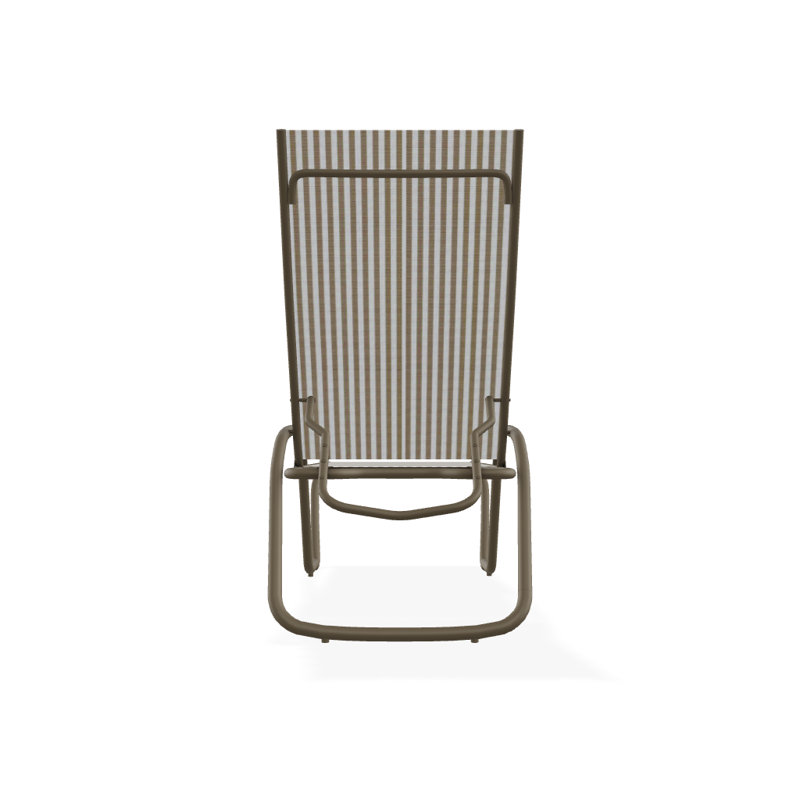 Outdoor Rust-Resistant Metal Chaise Lounge, Textured Beachwood, Tan