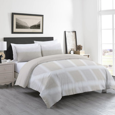  Ensemble de housse de couette et taie décorative réversible 100% coton certifié GOTS, beige