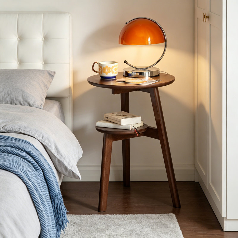 2-Tier Solid Wood End Table