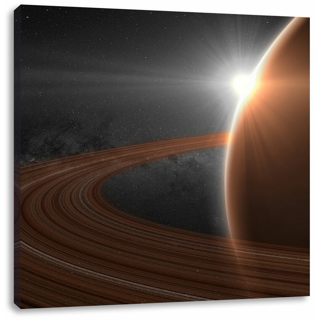 Leinwandbild Kosmischer Planet Saturn im Weltall