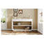 Table console moderne avec 3 tiroirs à fermeture en douceur, panneau de fibres à densité moyenne blanc et pin-963161230