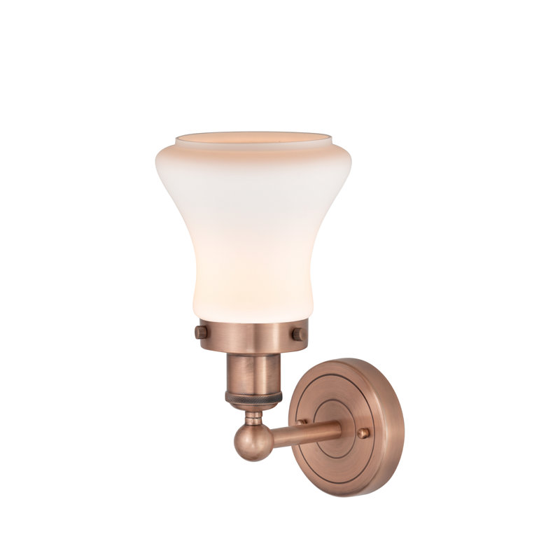 Chickasha Armed Sconce, Matte White, Antique Copper