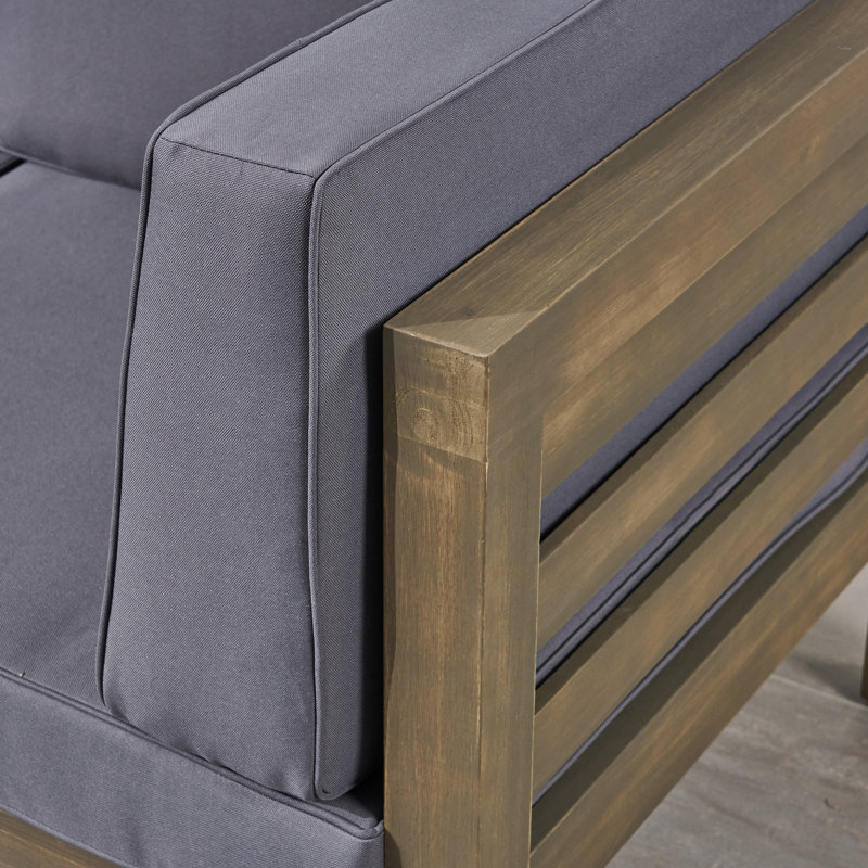 Ensemble de conversation modulaire avec coussins 6 pièces Chesterbrook, Gris foncé