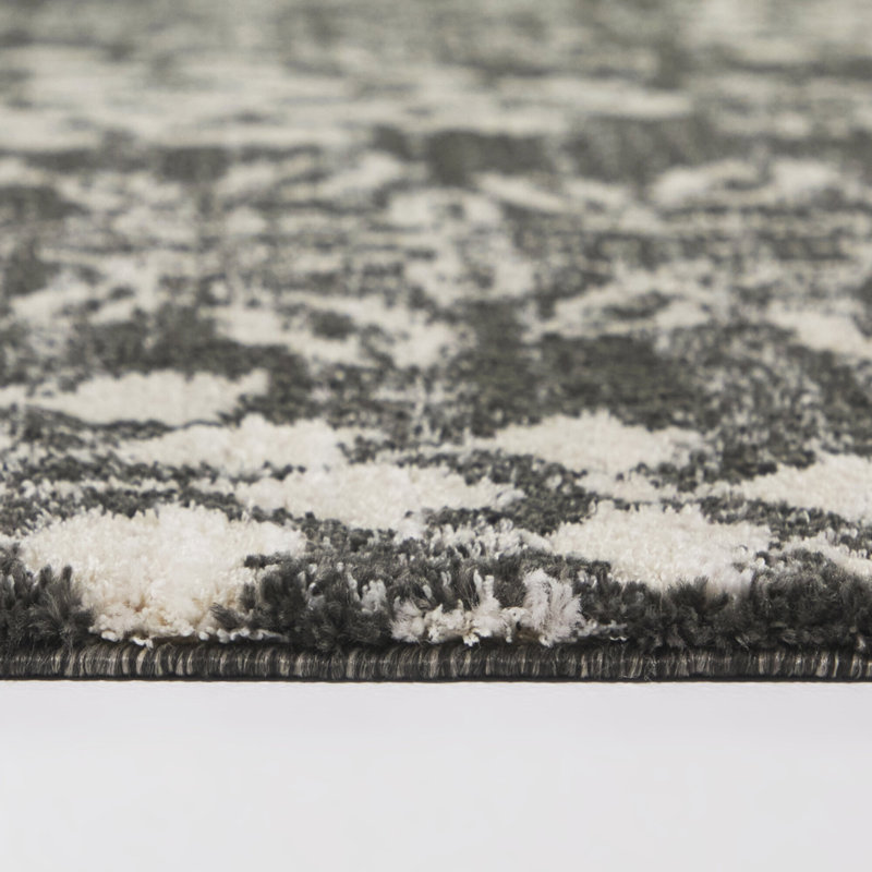 Ashbourne Charcoal/Cream Floral Transitional Area Rug, 7'10" x 10'