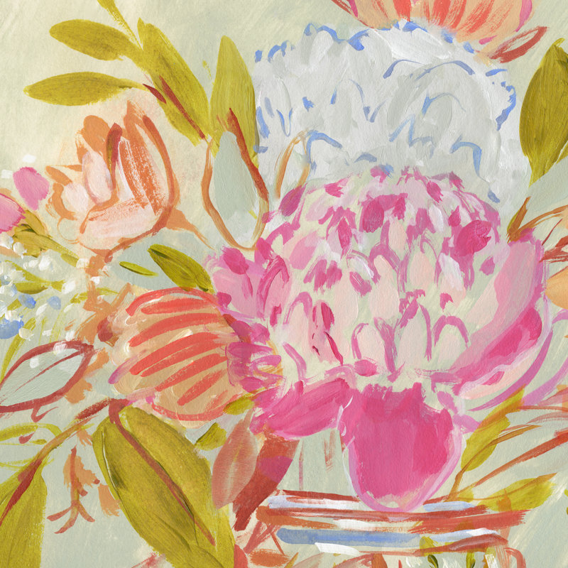 «Bright Florist IV» par Annie Warren - peinture sur toile tendue, H 36 po x l 36 po x P 1,25 po