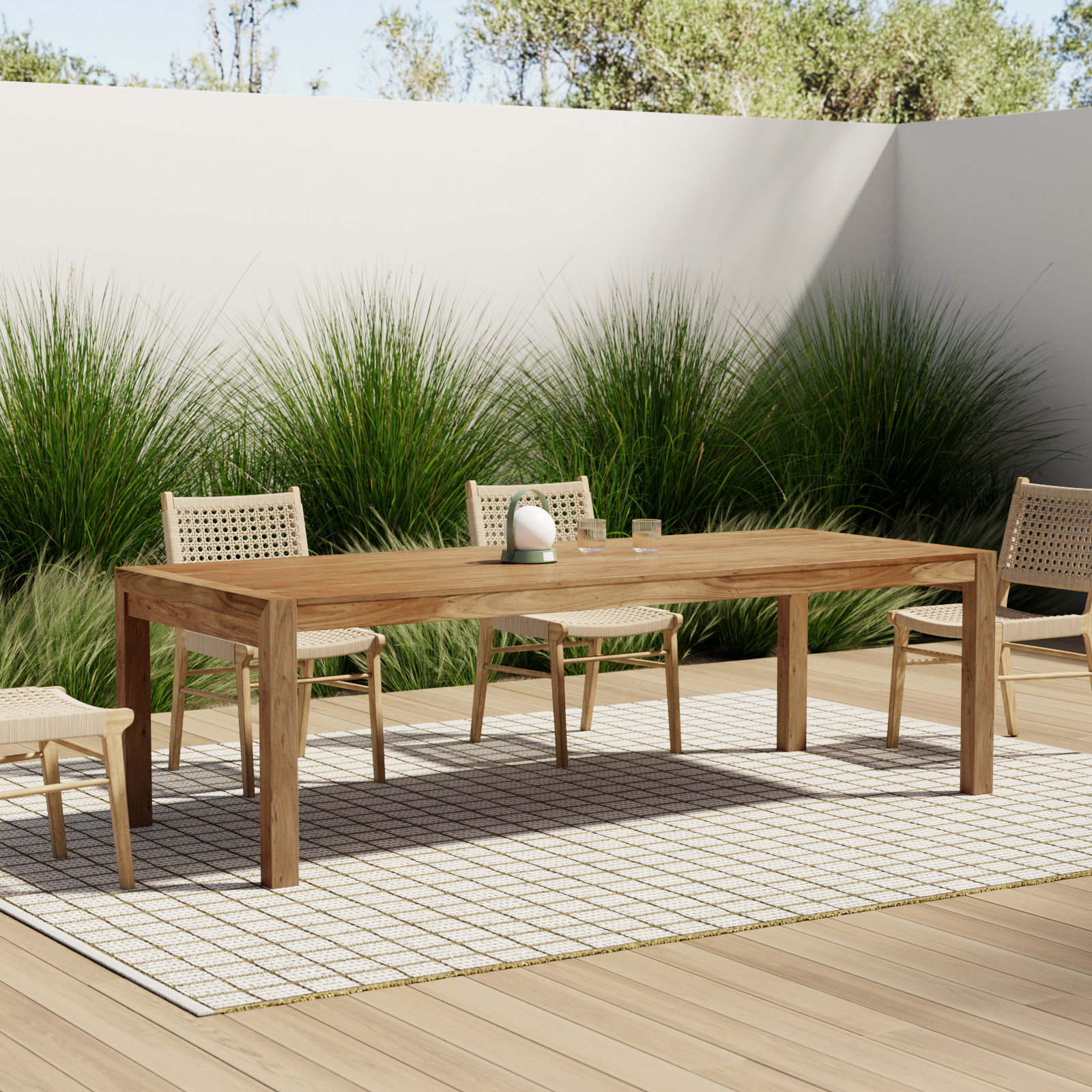 Uvita Teak Outdoor Dining Table, 38" W x 95" L x 29" H