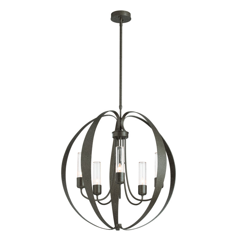 Pomme 5 - Light Outdoor Pendant, Seeded Clear Glass, Natural Iron