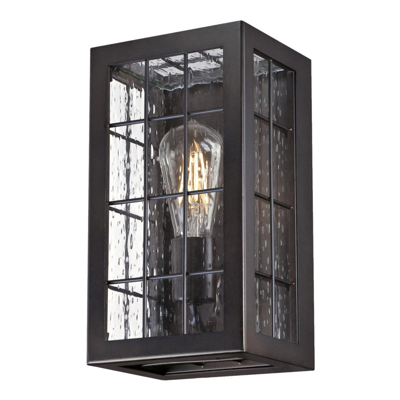 Lanterne murale d'extérieur en bronze huilé à 1 lumière Messersmith H 11 po