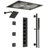  LED Bluetooth Thermostatic Shower System, Ceiling Mount Rainfall Shower Head with with Handheld Shower-95462234