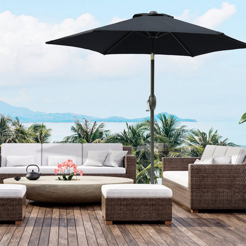 Parasol Cattima 106,3 avec contrepoids inclus, Noir
