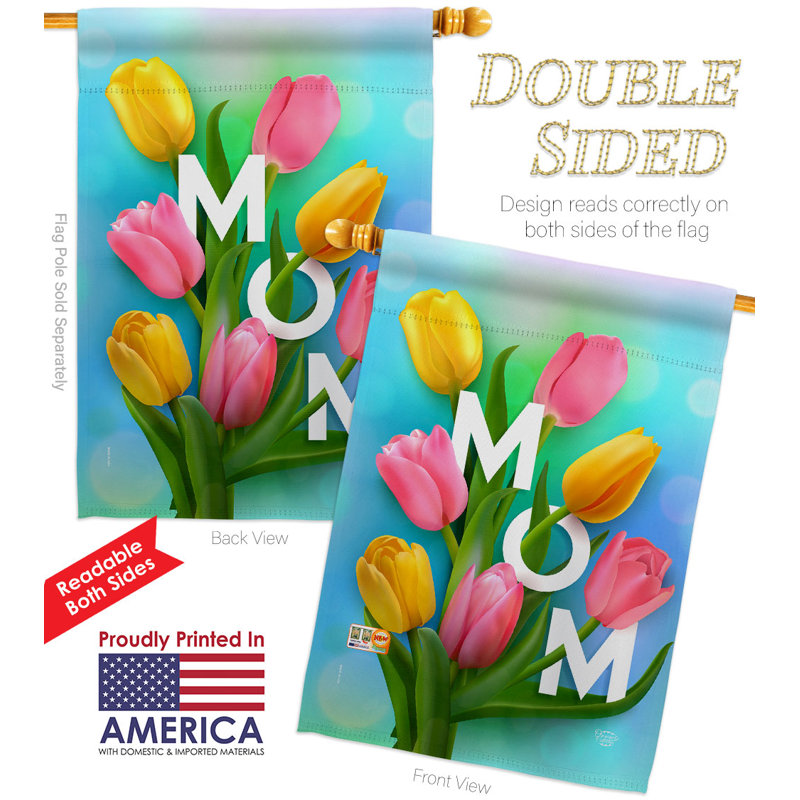 Drapeau de jardin «Happy Moms Day», H 40 po x l 28 po