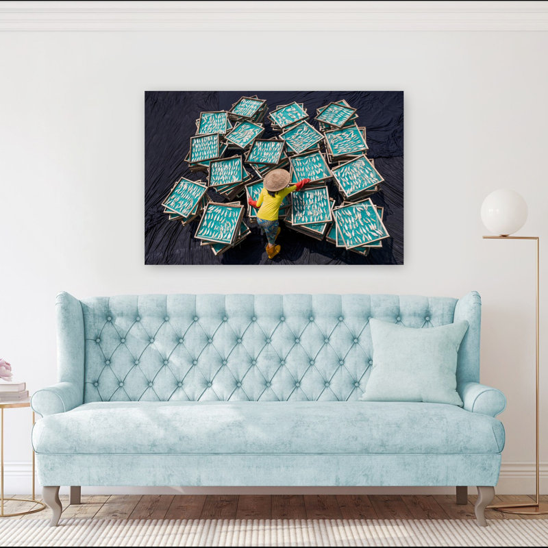 Art traditionnel de fruits de mer, H 40 po x l 60 po