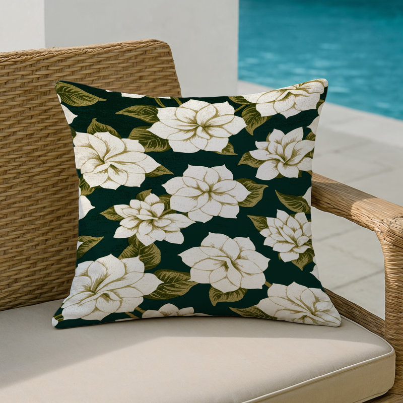 Coussin décoratif intérieur et extérieur Hawaiian, Carré 16 po, Jet d'océan