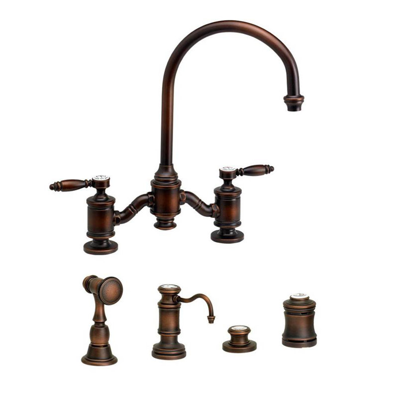 Hampton Bridge Faucet - Lever Handles, Antique Bronze